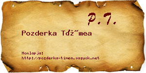 Pozderka Tímea névjegykártya